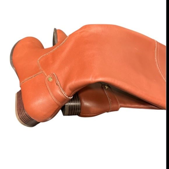 IMAN COGNAC LEATHER  RIDING BOOTS SIZE 6.5M - NWOT - Picture 3 of 7